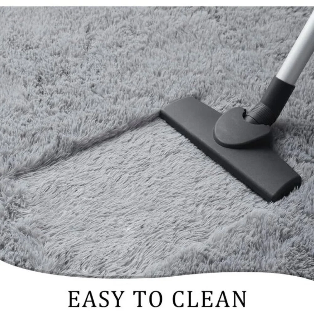 New 2x6 Grey Fluffy Runner Rug, Soft Shag Non-Shedding Carpet for Kids & Home